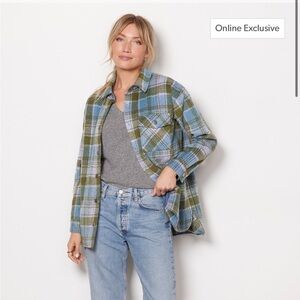 Monrow Plaid Flannel Jacket